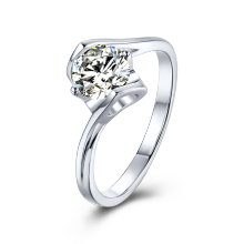 Ring Moisssanite Wholesale Lady Jewelry 925 Sterling Silver Moissanite Ring